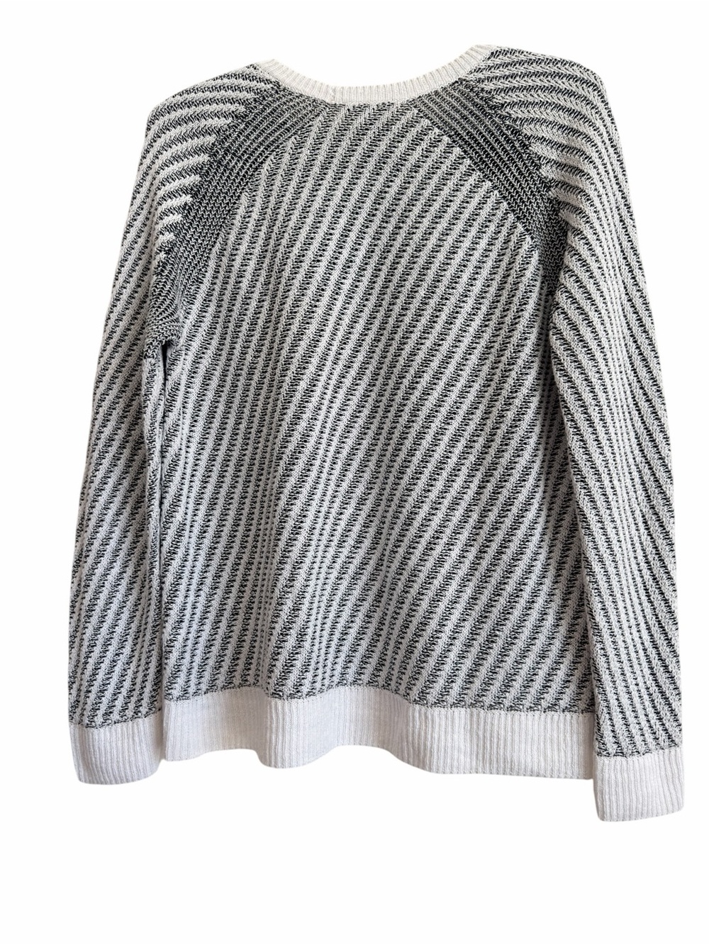 Eileen Fisher White and Black Knit Crewneck Sweater with White Trim Size XS - Picture 3 of 10
